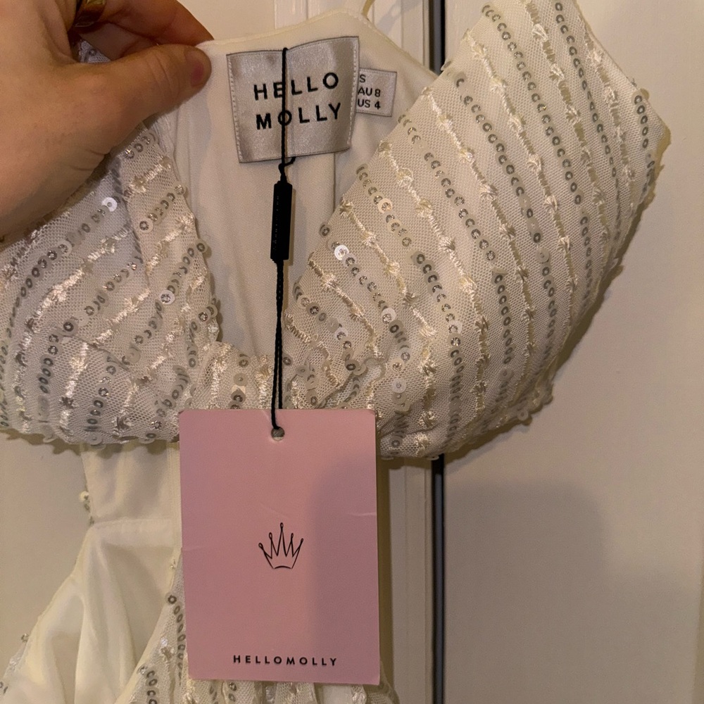 White sequin cut out midi dress - Picture 5 of 5